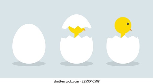 Illustration about chicken and egg. White chicken egg.