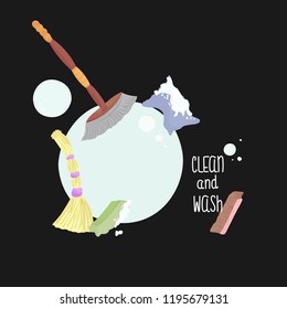 Illustration about cleaning and washing.