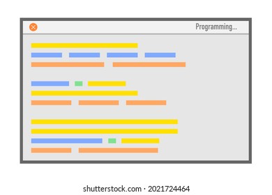 Illustration about computer programming. Vector illustration.