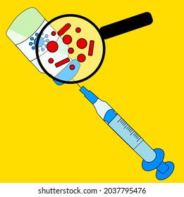 Illustration about contamination and problem found in vaccine