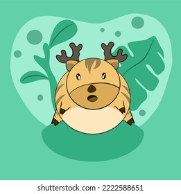 Illustration about a Deer, cartoon, animal, vetor