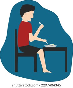 illustration about eating in healthy life