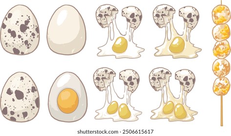 Illustration about eating quail eggs