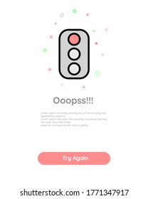 An illustration about failed flash message, pop up message try again flat vector ui ux template design