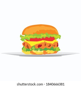 
illustration about fast food, hamburger logo