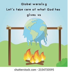 Illustration about global warming Let's take care of what God has given us