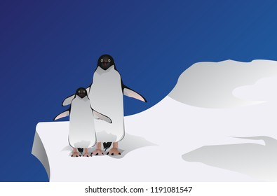 illustration about happy penguins to celebrating winter