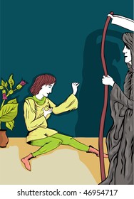 illustration about a hearth attach death