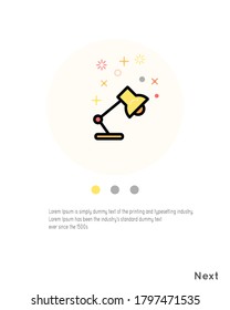 An illustration about lamp table for ui ux vector design with mbe style.