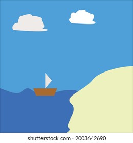 the illustration about the landscape of the sea