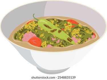Ilustração sobre Lanna food da Tailândia