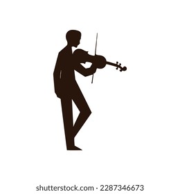 Illustration about a illustration of a man playing violin. Illustration of person vector symbol