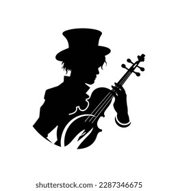 Ilustración sobre la ilustración de un hombre tocando violín. Ilustración del símbolo vector de persona