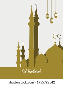 An illustration about mosque  sillhouette for eid islamic new year vector design