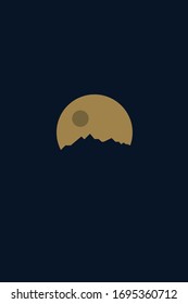 An illustration about negative space moon vector