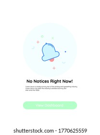 An illustration about no notification bell flat vector ui ux template design