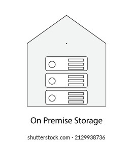 An Illustration about  on-premise data storage  - Technology vector, icon