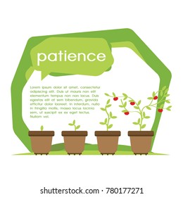 An Illustration About Patience With Plant Growth As Its Symbol
