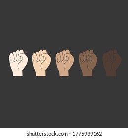 An illustration about protest fist black lives matter vector design. together we are strong, unity in diversity.