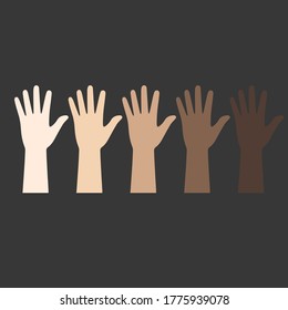 An illustration about raise hand black lives matter protest vector design. unity in diversity, together we are strong.