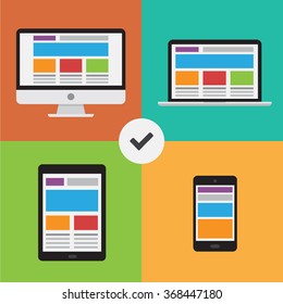Illustration about the responsive web design in vectors