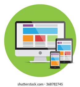 Illustration about the responsive web design in vectors