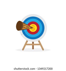 illustration about results, ebitda and target, goals and objectives.