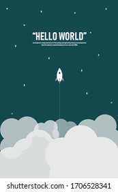 An illustration about rocket in the space simple vector