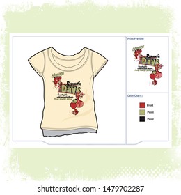 illustration about romantic day slogan, t-shirt graphics, typography
