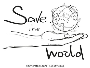 Illustration about saving the world