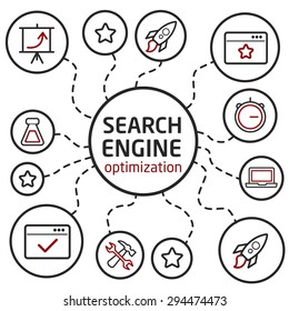 Illustration about search engine optimization, computer technology and big data