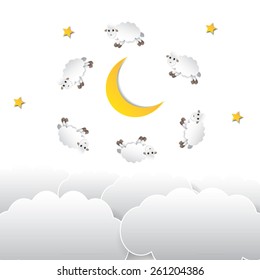 illustration about sleeping and insomnia issues