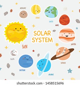 Illustration about the solar system of the universe