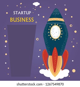 illustration about a startup business with a rocket