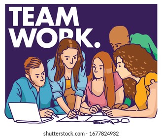 Illustration About Teamwork Class Stock Vector (Royalty Free ...