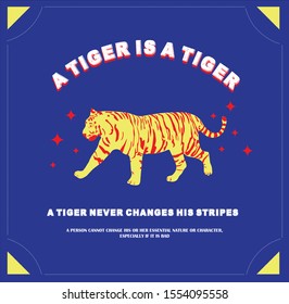 Illustration about a tiger quote.