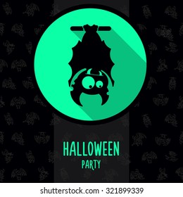 Illustration about vampire on the full moon for Halloween in style flat