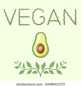 Illustration über Veganismus, Vektorillustration