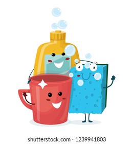 illustration about washing dishes, vector