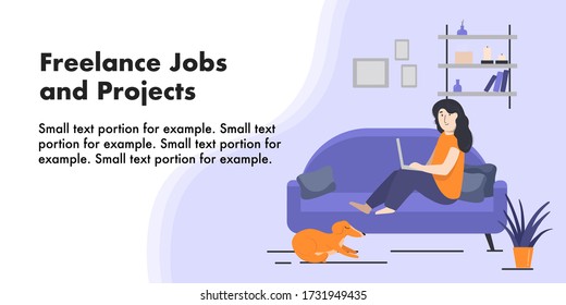 Illustration about work on freelance on a light background with place for headline and text.
