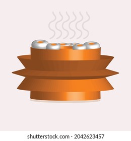 Illustration abstract 3d dim sum chinese food design vector 