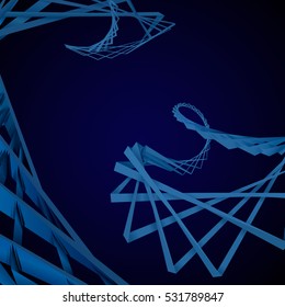 illustration of abstract 3D shapes on a dark background