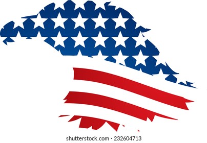 Illustration of abstract American background.American Eagle