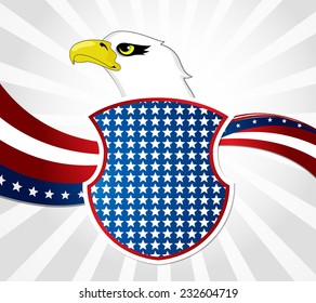 Illustration of abstract American background.American Eagle