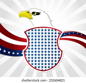 Illustration of abstract American background.American Eagle