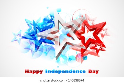 illustration of abstract American Flag for Independence Day