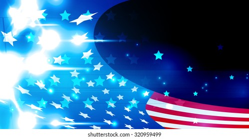 illustration of abstract American Flag for Independence Day. Shiny American national flag waving for Fourth of July