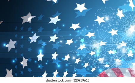 illustration of abstract American Flag for Independence Day. Shiny American national flag waving for Fourth of July