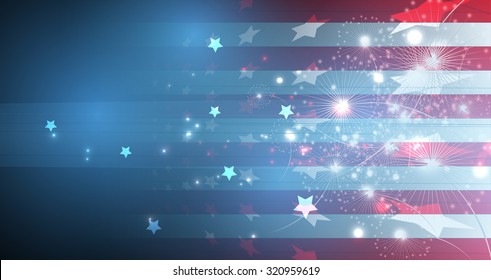 illustration of abstract American Flag for Independence Day. Shiny American national flag waving for Fourth of July