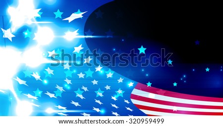 illustration of abstract American Flag for Independence Day. Shiny American national flag waving for Fourth of July